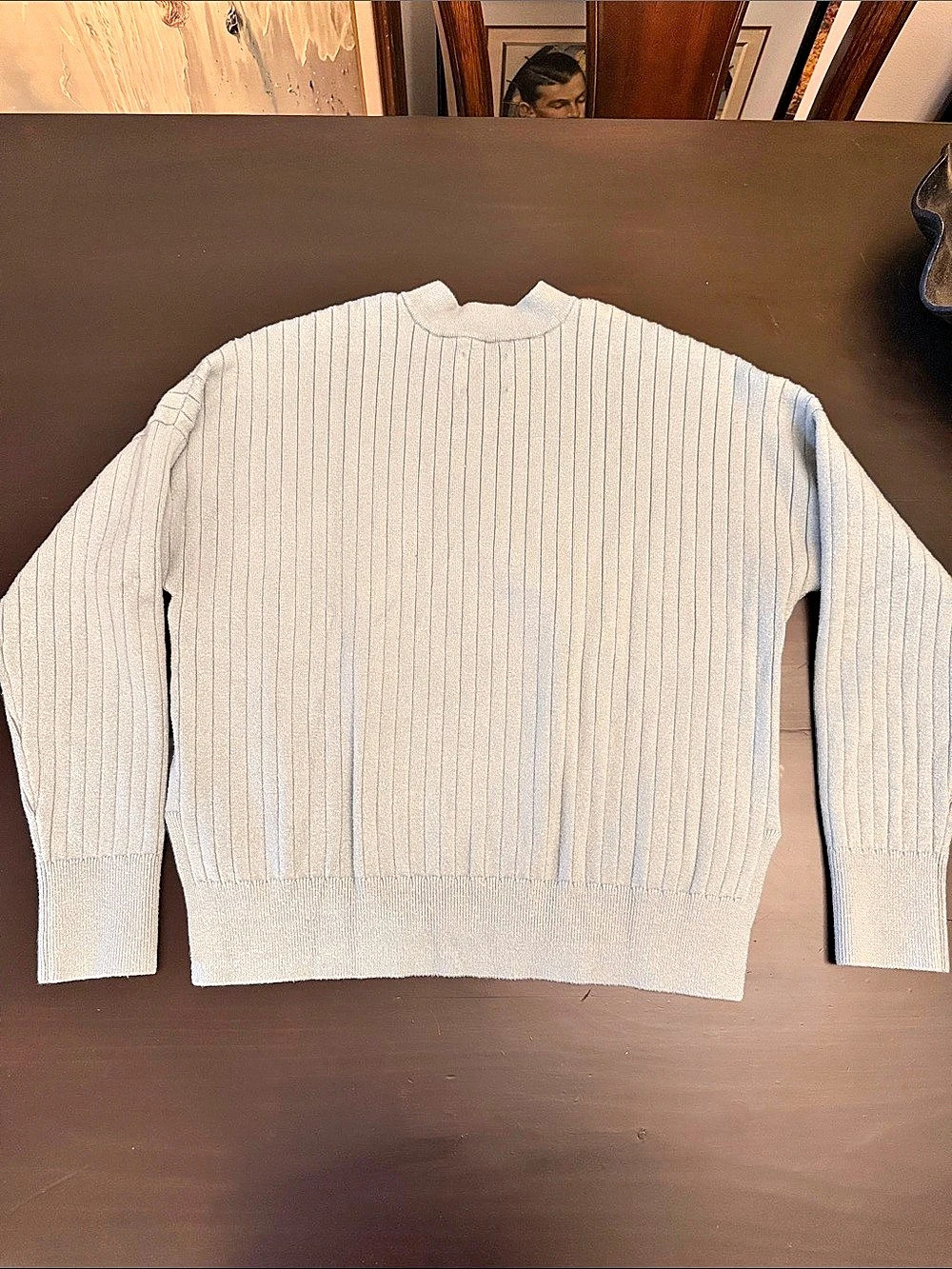 Abercrombie & Fitch Ribbed Crewneck Sweater Size Small, Light Blue